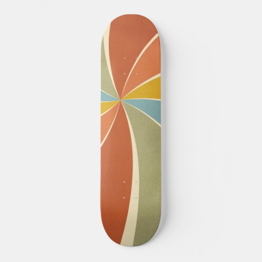 Muster für Wirbel im Retro-Hippie-Mixed Paint-Stil Skateboard (Vorderseite)
