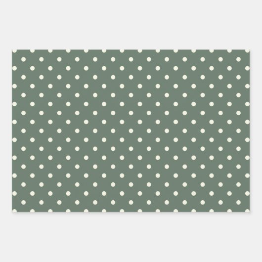 Muster für zauberhafte, weiße Polka-Punkte Geschenkpapier Set (Vorderseite)