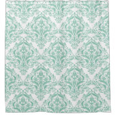 Muster für zeitgenössische grüne Damast Duschvorhang (Vorderseite)