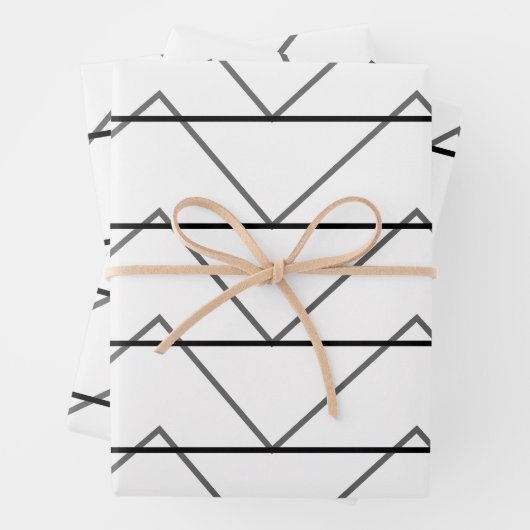 Muster für Zickzack Streifen Geschenkpapier Set (Beispiel)