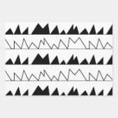 Muster für Zickzack Streifen in Schwarz und Weiß Geschenkpapier Set (Vorderseite 3)