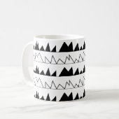 Muster für Zickzack Streifen in Schwarz und Weiß Kaffeetasse (Vorderseite Links)