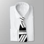 Muster für Zickzack Streifen in Schwarz und Weiß Krawatte (Gebunden)