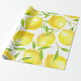 Muster für Zitronen und Blätter Geschenkpapier