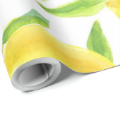 Muster für Zitronen und Blätter Geschenkpapier (Rolleneckpunkt)