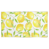 Muster für Zitronen und Blätter Kissenbezug (Vorderseite-Links)