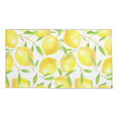 Muster für Zitronen und Blätter Kissenbezug (Rückseite-Links)