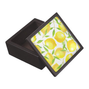 Muster für Zitronen und Blätter Kiste