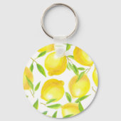 Muster für Zitronen und Blätter Schlüsselanhänger (Vorderseite)