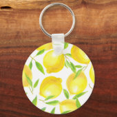 Muster für Zitronen und Blätter Schlüsselanhänger (Vorderseite)