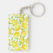 Muster für Zitronen und Blätter Schlüsselanhänger (Rückseite)