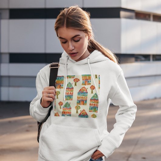 Muster für Zuhause und Bäume Hoodie