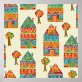 Muster für Zuhause und Bäume Poster (Vorne)