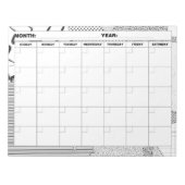 Muster Galore Black and White Blank Calendar Notizblock (Vorderseite)