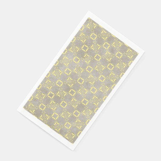 Muster Gelb/Grau für Abstrakte Quadrate Serviette (Ecke)