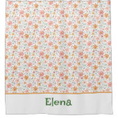 Muster Gelb orange Wildblume Duschvorhang (Vorderseite)