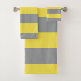 Muster Gelb und Grau Badhandtuch Set