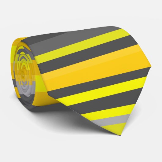 Muster Gelb und Grau Linien/Streifen Krawatte (Gerollt)