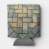 Muster Gelb und Grauziegelmuster mit Initialen Dosenkühler (Rückseite)