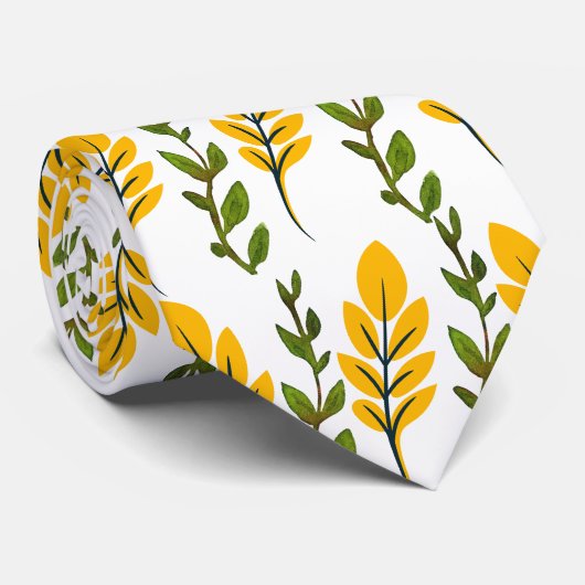 Muster Gelb und Grün Krawatte (Gerollt)