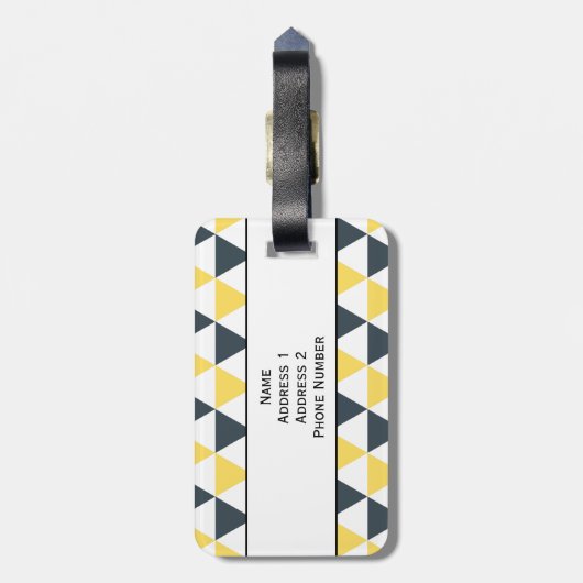 Muster Gelb- und Kohledreiecke Gepäckanhänger (Rückseite vertikal)