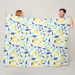 Muster Gelb und Minze Fleecedecke