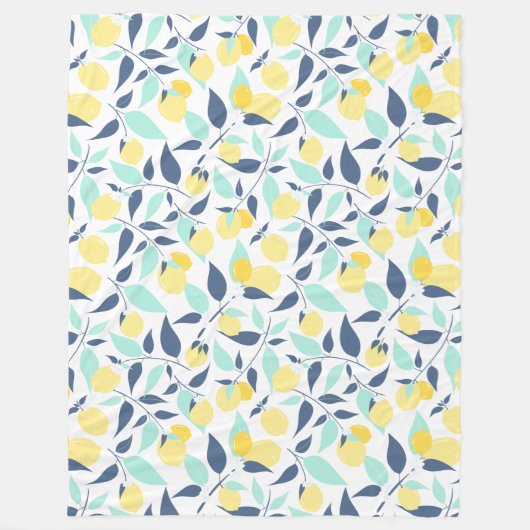 Muster Gelb und Minze Fleecedecke (Vorderseite)