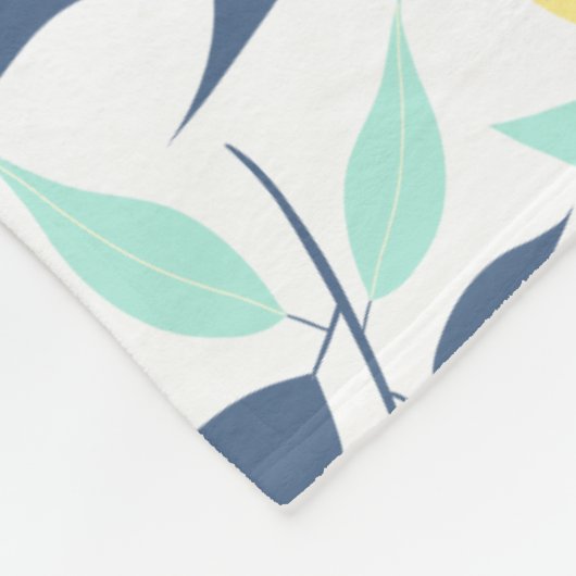 Muster Gelb und Minze Fleecedecke (Ecke)