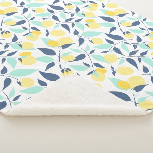 Muster Gelb und Minze Sherpadecke (3/4)