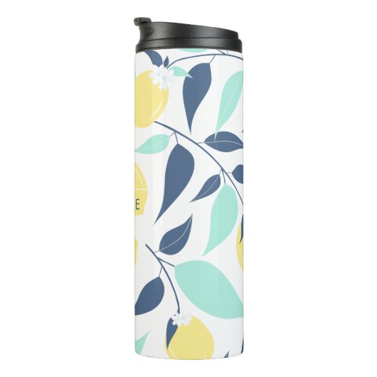 Muster Gelb und Minze Thermosbecher (Nach rechts gedreht)