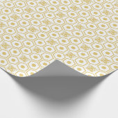 Muster Gelbe Biene und Honeycomb Geschenkpapier (Ecke)
