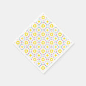 Muster gelber Blumen und rot-blaue Punkte Serviette (Ecke)