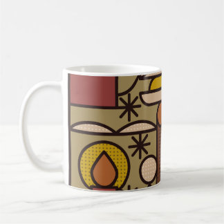 Muster: gemütlicher Abend. Vintage Illustration Kaffeetasse