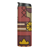 Muster: gemütlicher Abend. Vintage Illustration Thermosbecher (Nach rechts gedreht)