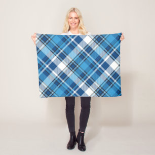 Muster Geometrisch Vintage Trendig Blau Fleecedecke