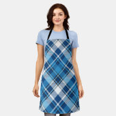 Muster Geometrisch Vintage Trendig Blau Schürze (Getragen)