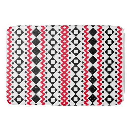 Muster geometrischer Art Schwarz und Weiß Badematte (Vorderseite)