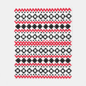 Muster geometrischer Art Schwarz und Weiß Fleecedecke (Vorderseite)