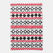 Muster geometrischer Art Schwarz und Weiß Geschirrtuch (Vertikal)