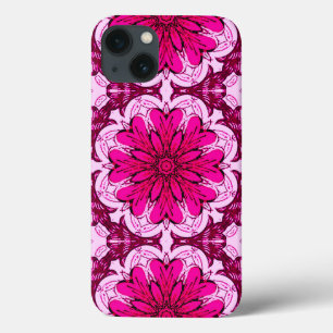 Muster geometrischer Blume in Burgund & Magenta Case-Mate iPhone Hülle