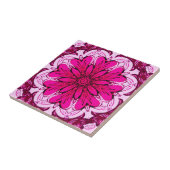 Muster geometrischer Blume in Burgund & Magenta Fliese (Seite)