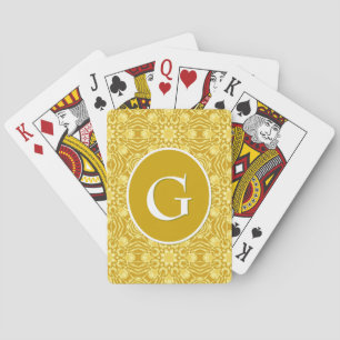 Muster geometrischer Blume - Mustard Gold und Gelb Spielkarten