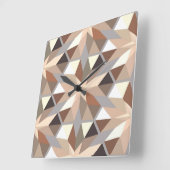 Muster geometrischer natürlicher Farben Quadratische Wanduhr (Winkel)