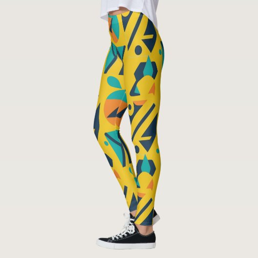 Muster geometrischer Retro-Pop Leggings (Links)