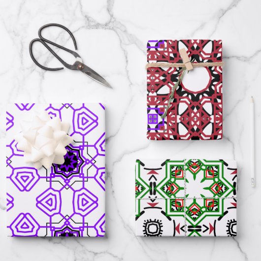 Muster Geschenkpapier Set (Vorderseite)