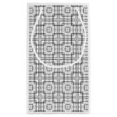 Muster-Geschenktasche für schwarze und weiße geome Kleine Geschenktüte (Rückseite)