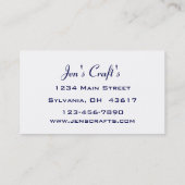 Muster Gold & Blue Damask Visitenkarte (Rückseite)