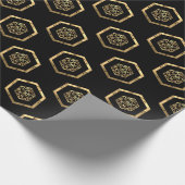 Muster Gold D20 | Tabletop Role Player Dice Geschenkpapier (Ecke)