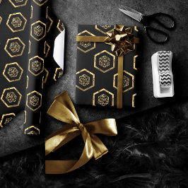 Muster Gold D20 | Tabletop Role Player Dice Geschenkpapier