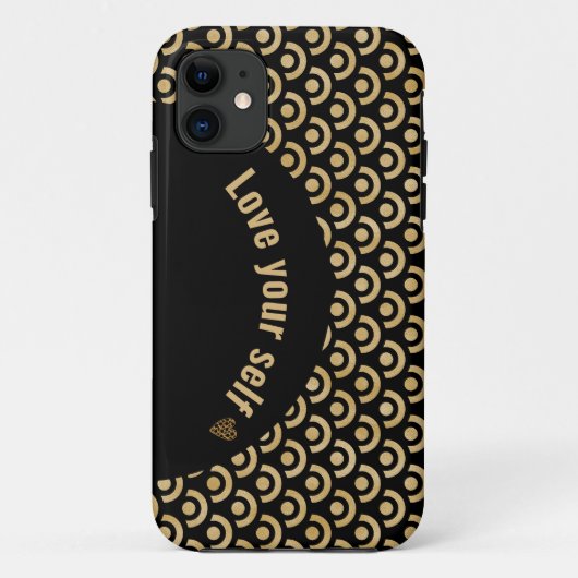 Muster Gold Kreis iPhone Case (Rückseite)